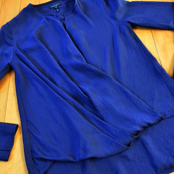 rag & bone faux wrap long sleeve top size xs / tp made in USA - Picture 7 of 10